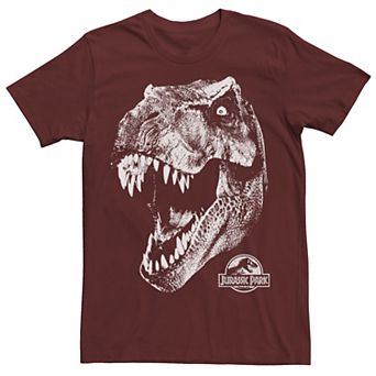 Men's Jurassic Park T-Rex White Head Roaring Tee