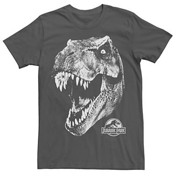 Men's Jurassic Park T-Rex White Head Roaring Tee