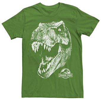 Men's Jurassic Park T-Rex White Head Roaring Tee