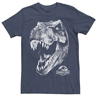 Men's Jurassic Park T-Rex White Head Roaring Tee