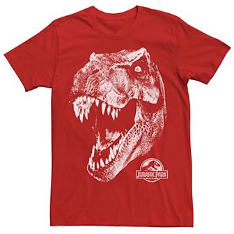 Men's Jurassic Park T-Rex White Head Roaring Tee