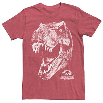 Men's Jurassic Park T-Rex White Head Roaring Tee