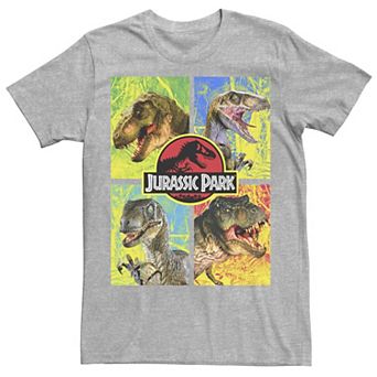 Men's Jurassic Park Four Dinosaur Faces Tee