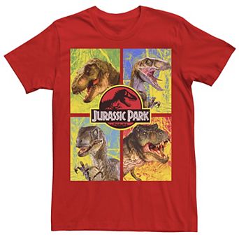 Men's Jurassic Park Four Dinosaur Faces Tee