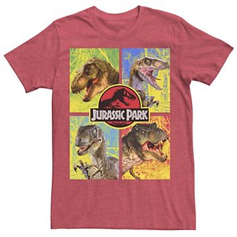 Men's Jurassic Park Four Dinosaur Faces Tee
