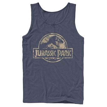 Men's Jurassic Park Camo Logo Camo Tank Top