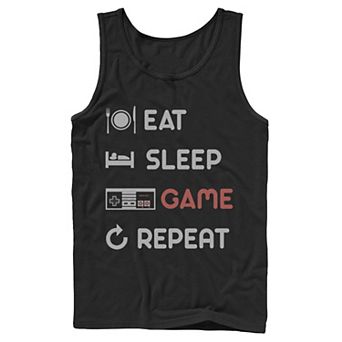 Men's Nintendo Eat Sleep Game Repeat Tank Top