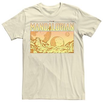 Men's Star Wars The Mandalorian Two Moons Drawing Graphic Tee