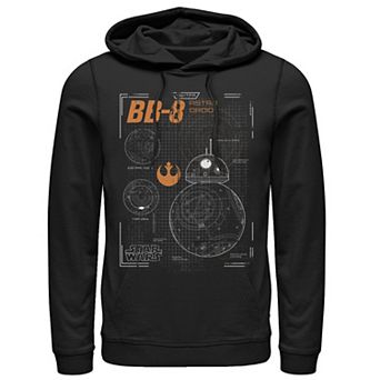Men's Star Wars BB-8 Schematic Outline Graphic Pullover Graphic Hoodie