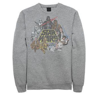 Men's Star Wars Classic Characters Cast Line Art Fleece Pullover