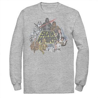 Men's Star Wars Classic Characters Cast Line Art Long Sleeve Tee