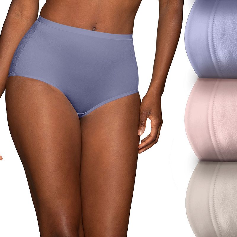 Women's Vanity Fair Lingerie® Body Caress 3-Pack Brief Panties 13438, Size: 6, Bare Pink