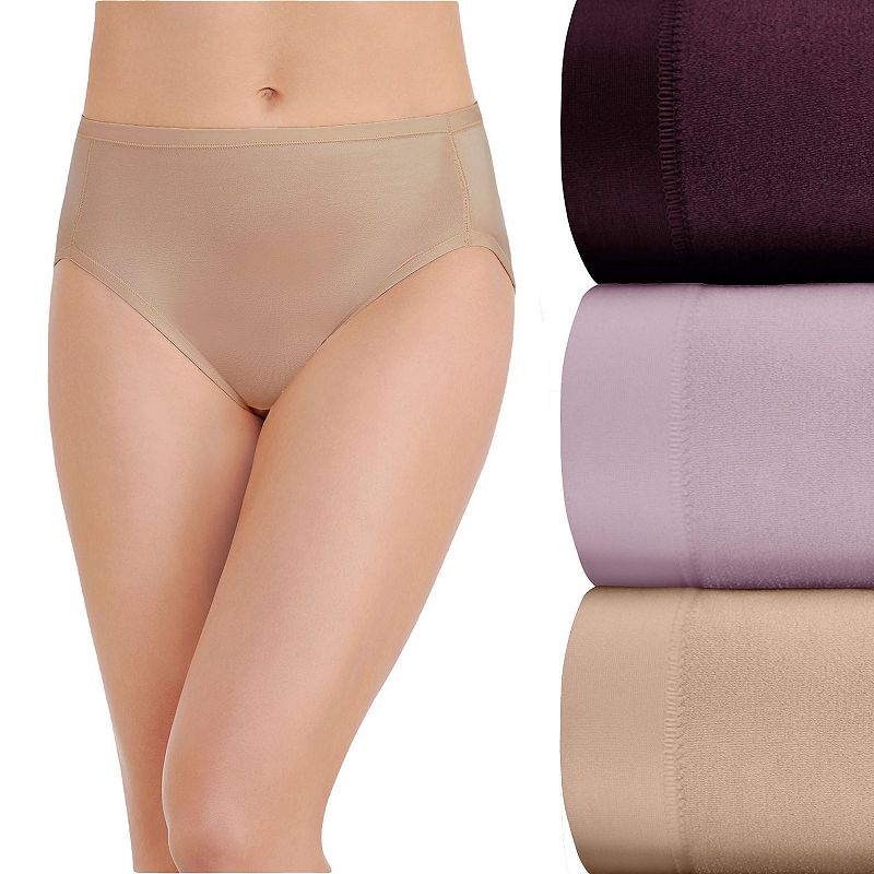 Women's Vanity Fair Lingerie® Body Caress 3-Pack Brief Panties 13438, Size: 7, Sheer Quartz Asst
