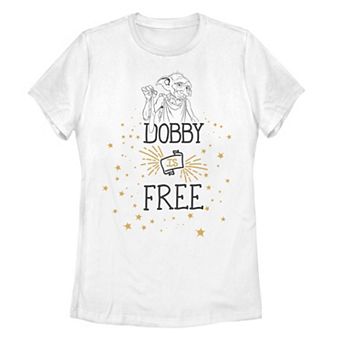 Juniors' Harry Potter Dobby Is Free Line Art Tee