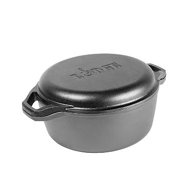 Lodge Chef Collection 6-qt. Pre-Seasoned Cast-Iron Double Dutch Oven