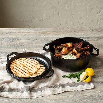 Lodge Chef Collection 6-qt. Pre-Seasoned Cast-Iron Double Dutch Oven