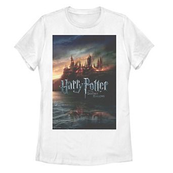 Juniors' Harry Potter And The Deathly Hallows Hogwarts Poster Tee