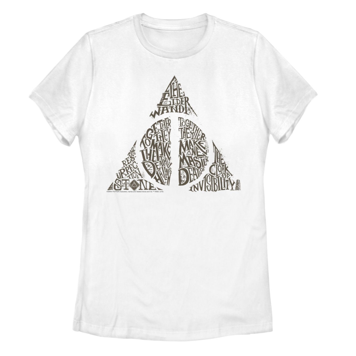 Image for Harry Potter Juniors' Deathly Hallows Symbol Sketch Text Fill Tee at Kohl's.