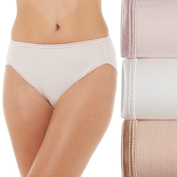 Women's Cotton Hi Cut Panty, White 3 Pack