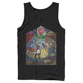 Disney's Beauty & The Beast Men's Stained Glass Rose Tank Top