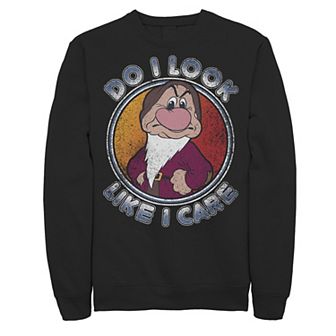 Men's Disney's Snow White and the Seven Dwarfs Grumpy Do I Look Like I Care Pullover Sweatshirt