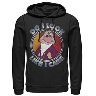 Disney's Snow White Grumpy Dwarf Men's Do I Look Like I Care Pullover Hoodie