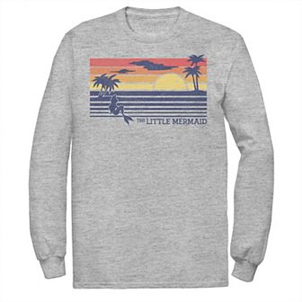 Disney's The Little Mermaid Men's Sunset Poster Style Long Sleeve Tee
