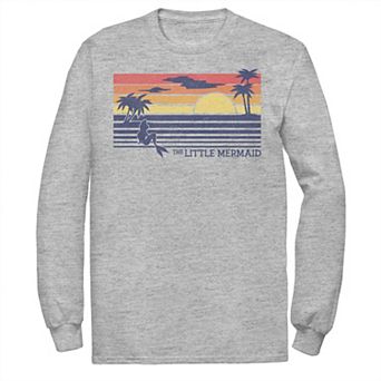 Disney's The Little Mermaid Men's Sunset Poster Style Long Sleeve Tee