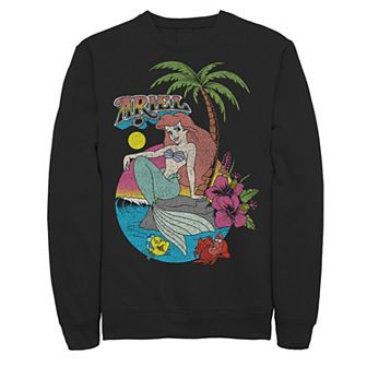 Disney's Little Mermaid Distressed Ariel Logo Men's Pullover Fleece