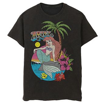 Men's Disney's The Little Mermaid Distressed Ariel Logo Tee
