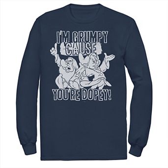 Men's Disney Snow White Grumpy Cause You're Dopey Long Sleeve Tee