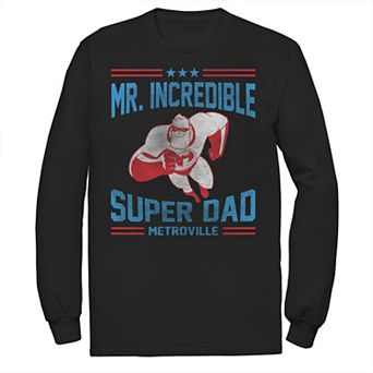 Disney / Pixar's The Incredibles Men's Mr. Super Dad Metroville Long Sleeve Graphic Tee