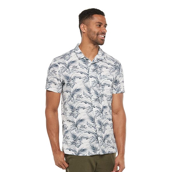 muscle fit hawaiian shirt