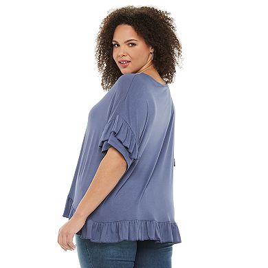 Juniors' Plus Size American Rag Embroidered Top