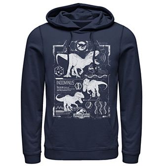 Men's Jurassic World Indominus Rex Green Schematic Graphic Pullover Graphic Hoodie