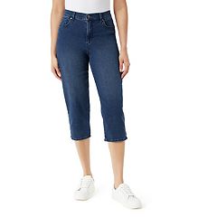 Buy Women Blue Solid Straight Fit Capris Online - 253469