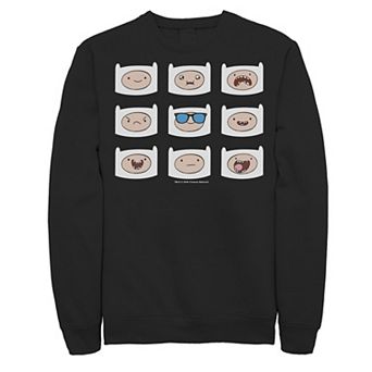 Men's Adventure Time Finn's Many Faces Pullover Sweatshirt