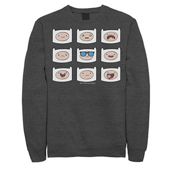 Men's Adventure Time Finn's Many Faces Pullover Sweatshirt