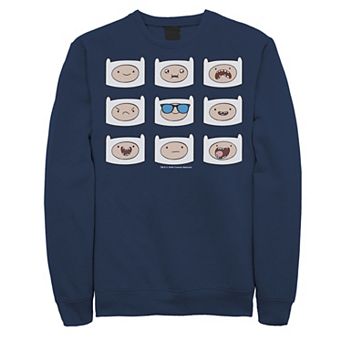 Men's Adventure Time Finn's Many Faces Pullover Sweatshirt