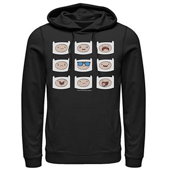 Men's Adventure Time Finn's Many Faces Grid Graphic Pullover Graphic Hoodie