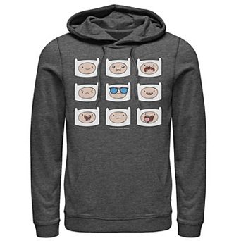 Men's Adventure Time Finn's Many Faces Grid Graphic Pullover Graphic Hoodie