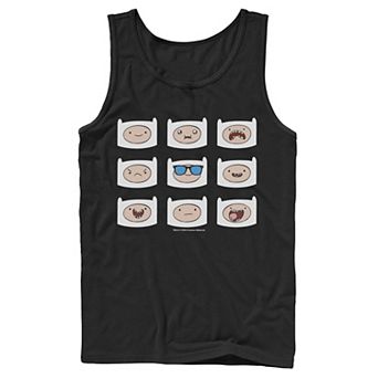 Men's Adventure Time Finn's Many Faces Grid Tank Top