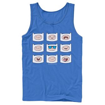 Men's Adventure Time Finn's Many Faces Grid Tank Top