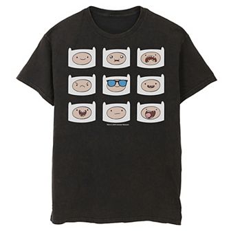 Men's Adventure Time Finn's Many Faces Grid Tee