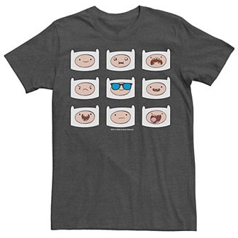 Men's Adventure Time Finn's Many Faces Grid Tee