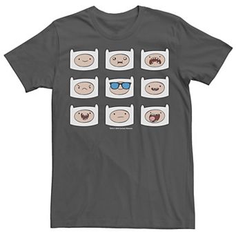Men's Adventure Time Finn's Many Faces Grid Tee