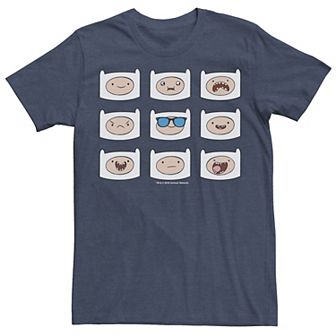 Men's Adventure Time Finn's Many Faces Grid Tee