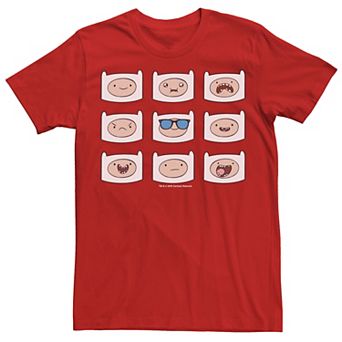 Men's Adventure Time Finn's Many Faces Grid Tee