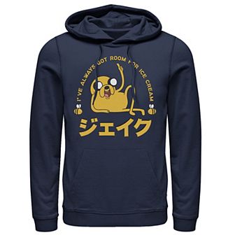 Men's Adventure Time Jake I've Always Got Room For Ice Cream Kanji Graphic Pullover Graphic Hoodie