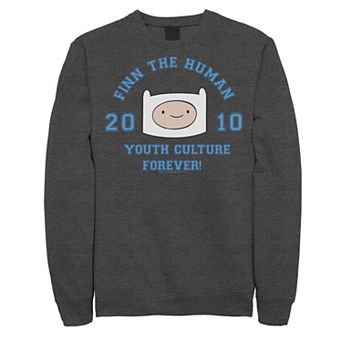 Men's Adventure Time Finn The Human Youth Culture Forever Fleece Graphic Pullover